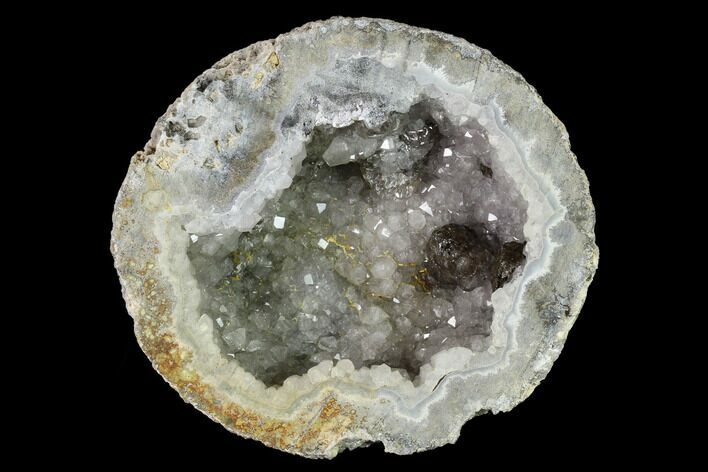 Las Choyas Coconut Geode Half with Quartz & Calcite - Mexico #145865